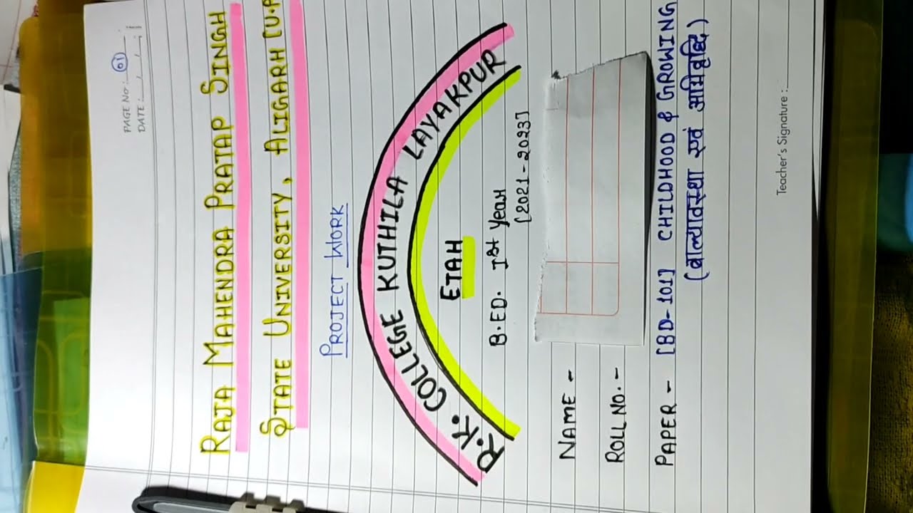 B. Ed. ist year assignment work || BD- 101 childhood and growing up || Dbrau & rmpssu aligarh