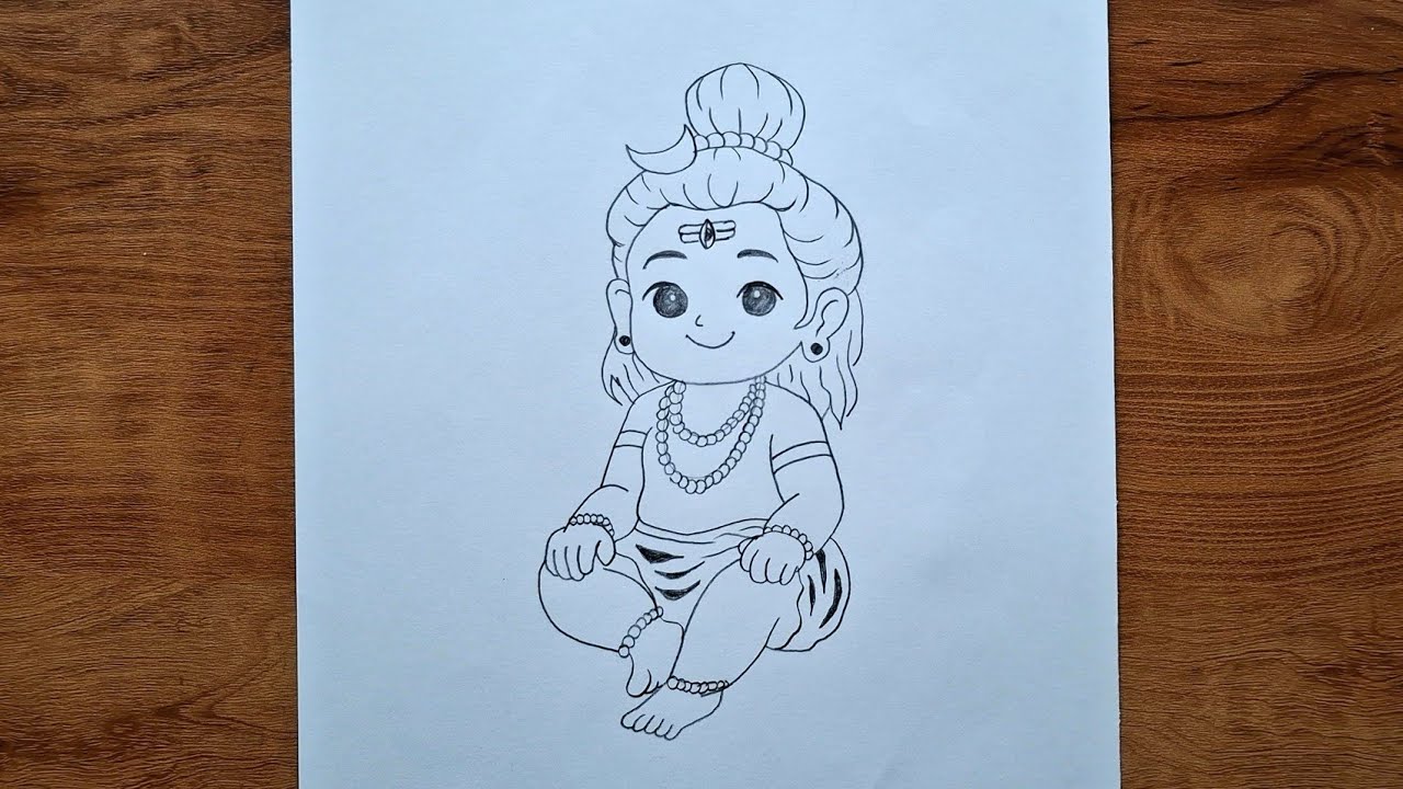 Little Bholenath Pencil Drawing Step by Step | Lord Shiva Drawing