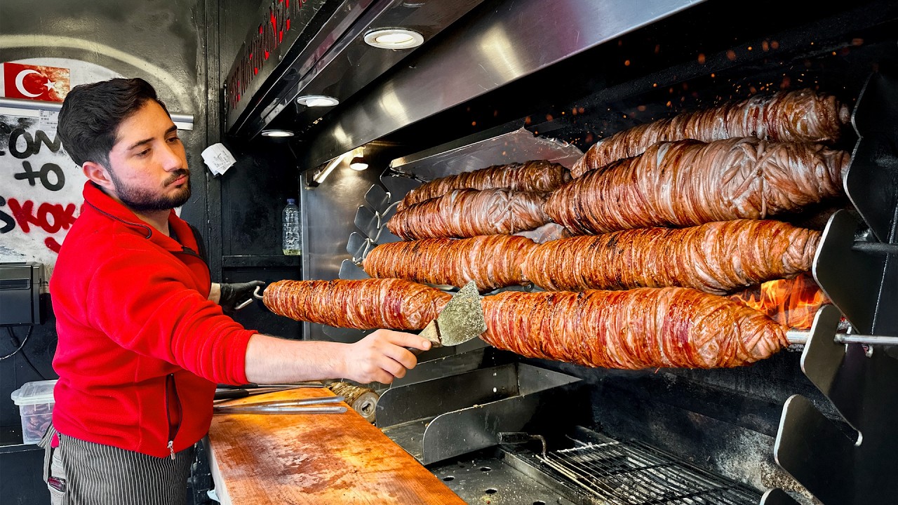 Turkish Street Food Feast: Doner Kebabs, Stuffed Mussels, and Grilled Delights