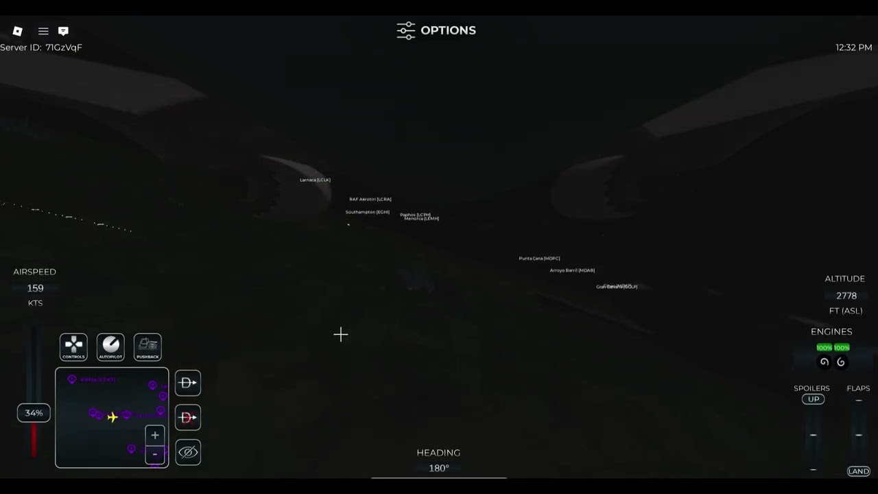 (i was in a holding pattern ;-;) Oman Air 787 landing in EGKK with broken Landing lights