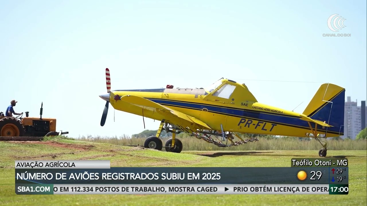 Número de aviões agrícolas registrados no Brasil subiu em 2025