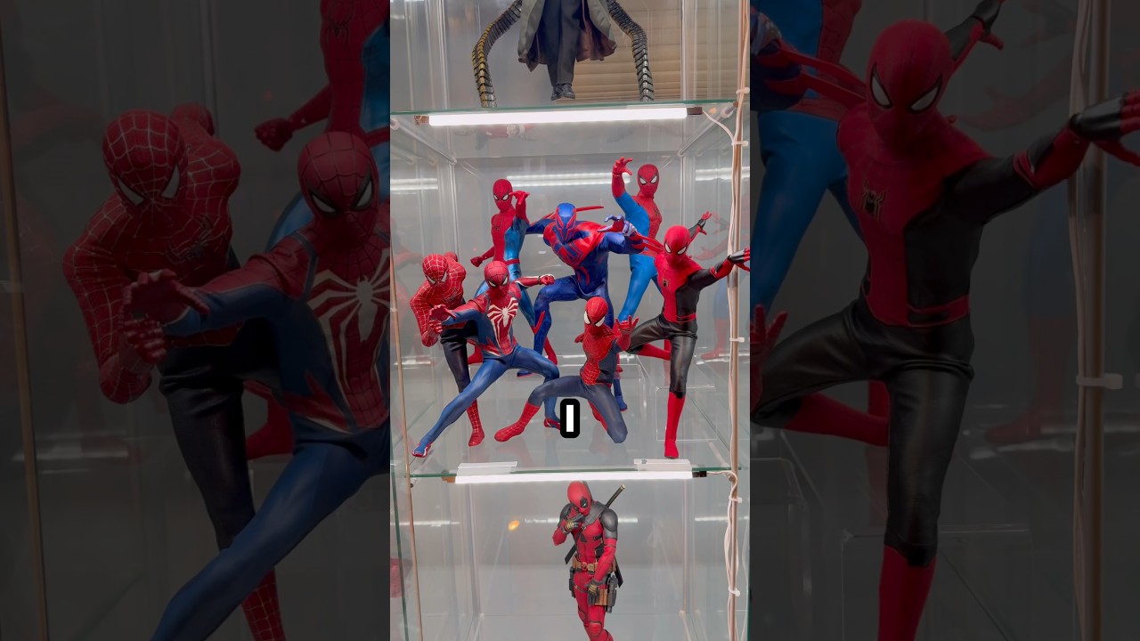 Making a SPIDER SOCIETY display #collection #marvel #actionfigures #hottoys #fyp #spiderman