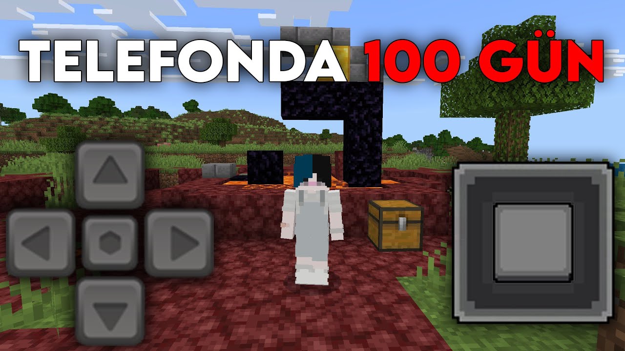 Telefondan MİNECRAFT Oynayarak 100 G&uuml;n Hayatta Kaldım