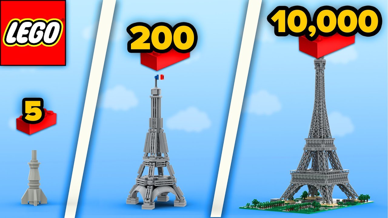 LEGO Eiffel Tower From 5 to 10,000 Parts | Comparison