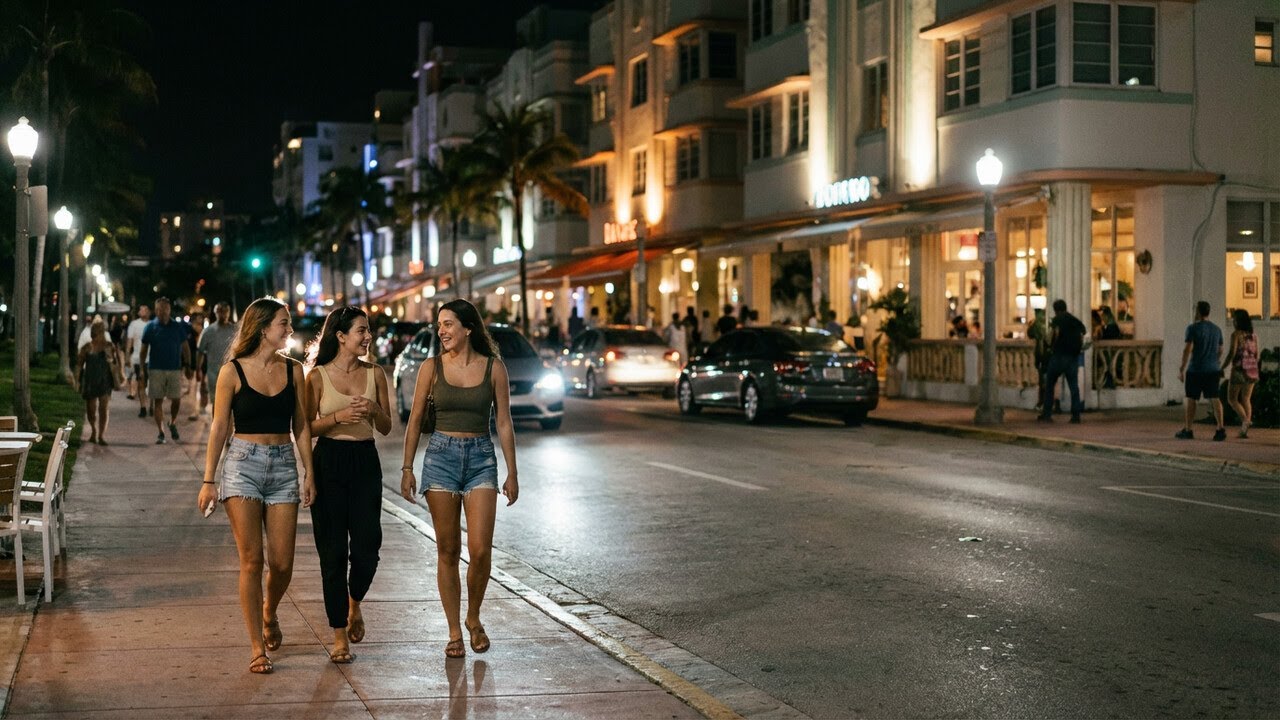 South Beach After Dark 4K | Ocean Drive Miami Nightlife Walking Tour in Real Time