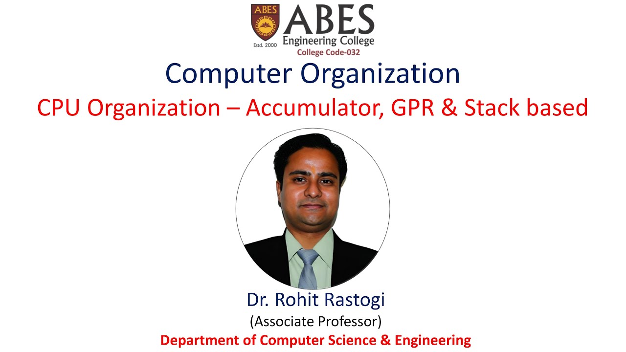 CPU Organization : Accumulator, GPR and Stack Based : Computer Organization & Architecture (COA)