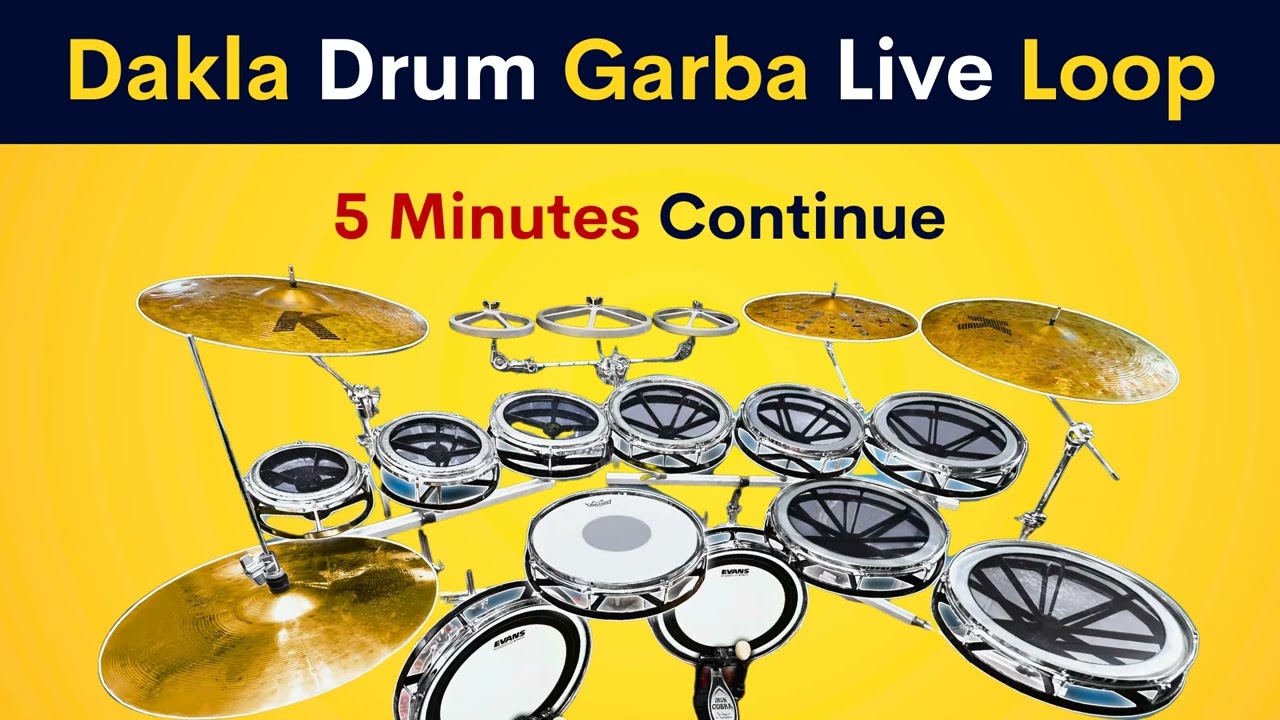 Dakla Drum Garba Live Loop | 5 Minutes Continue