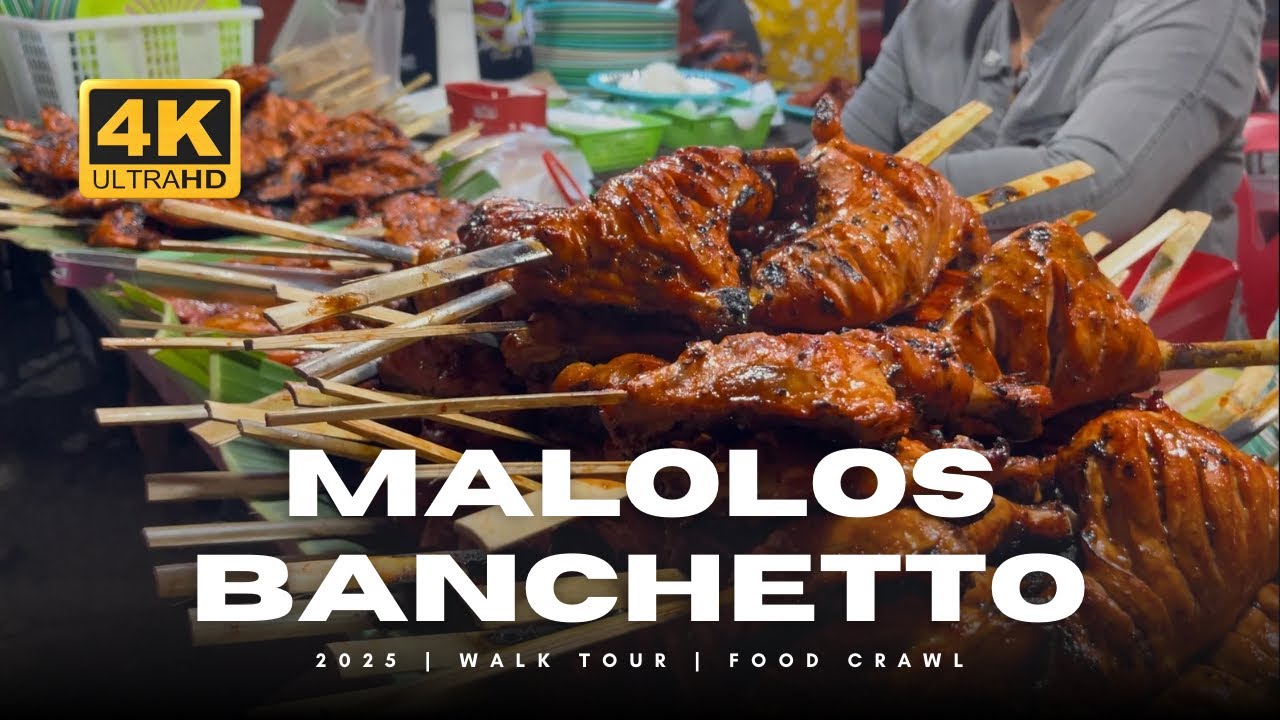 Malolos Banchetto Night Market Walk Tour | No Talking | Bulacan Street Food 4K