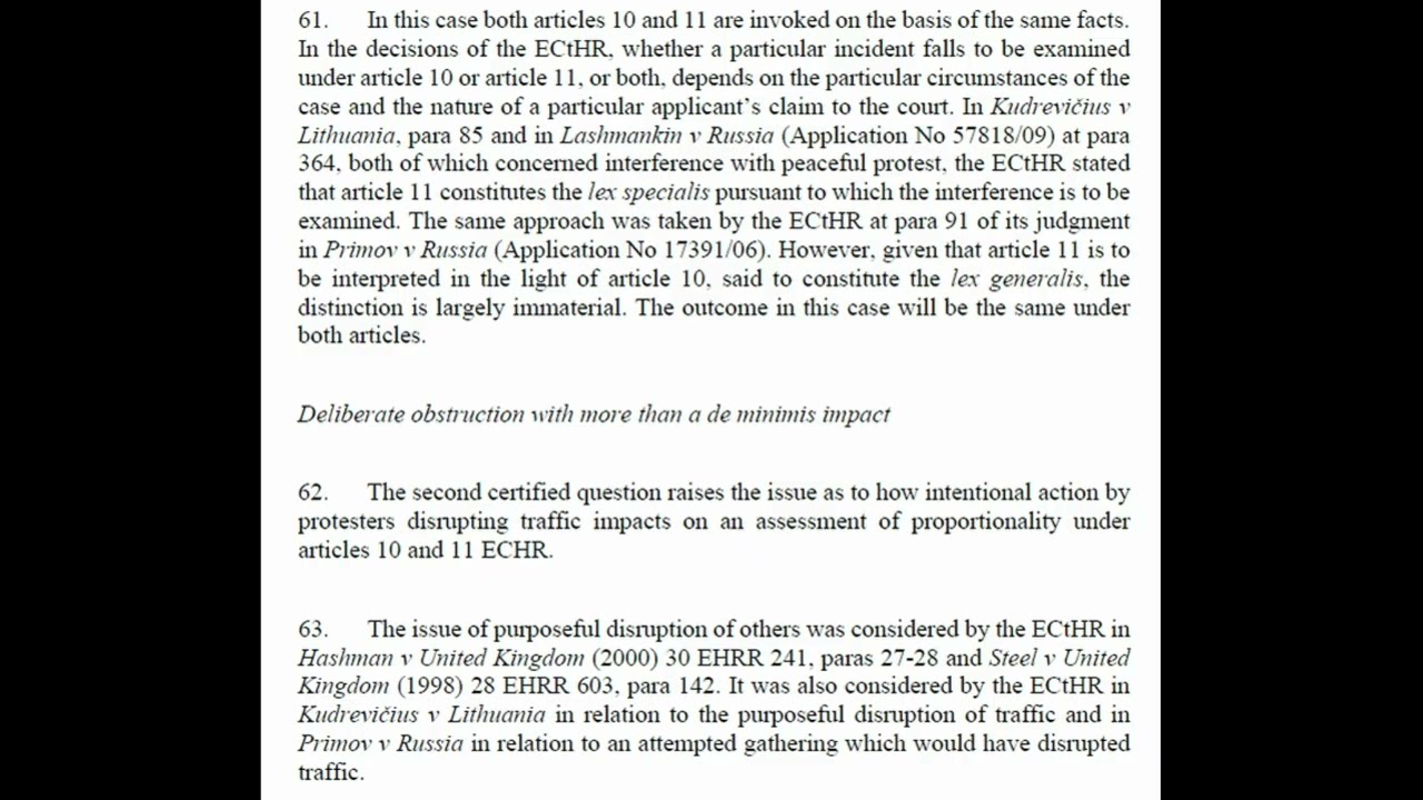 Director of Public Prosecutions v Ziegler and others Second Certified Question para 55 to 87
