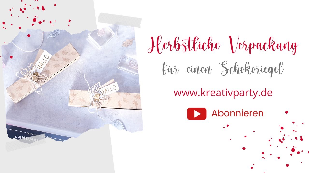 Herbstliche Verpackung für einen Schokoriegel