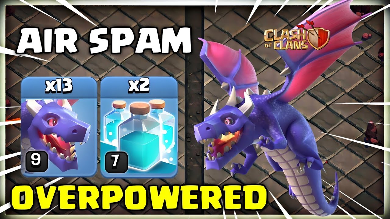 Th14 Dragon Clone | Th14 Super Yeti Clone BLIMP Dragons | Clash of Clans