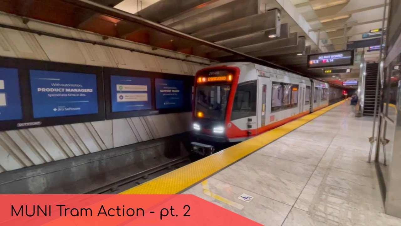 Continuous Light Rail Trains at MUNI Embarcadero Station Part 2