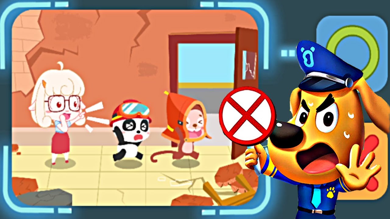 Safety Sheriff Labrador #13 | DO NOT Run Outside or to Other Rooms During Shaking | Babybus Game