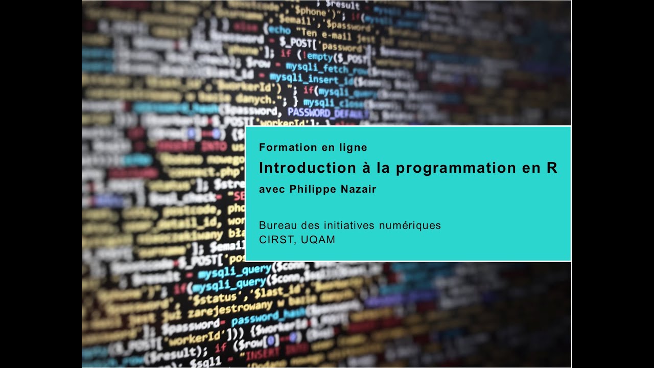 Formation «Introduction à la programmation en R» 1/5