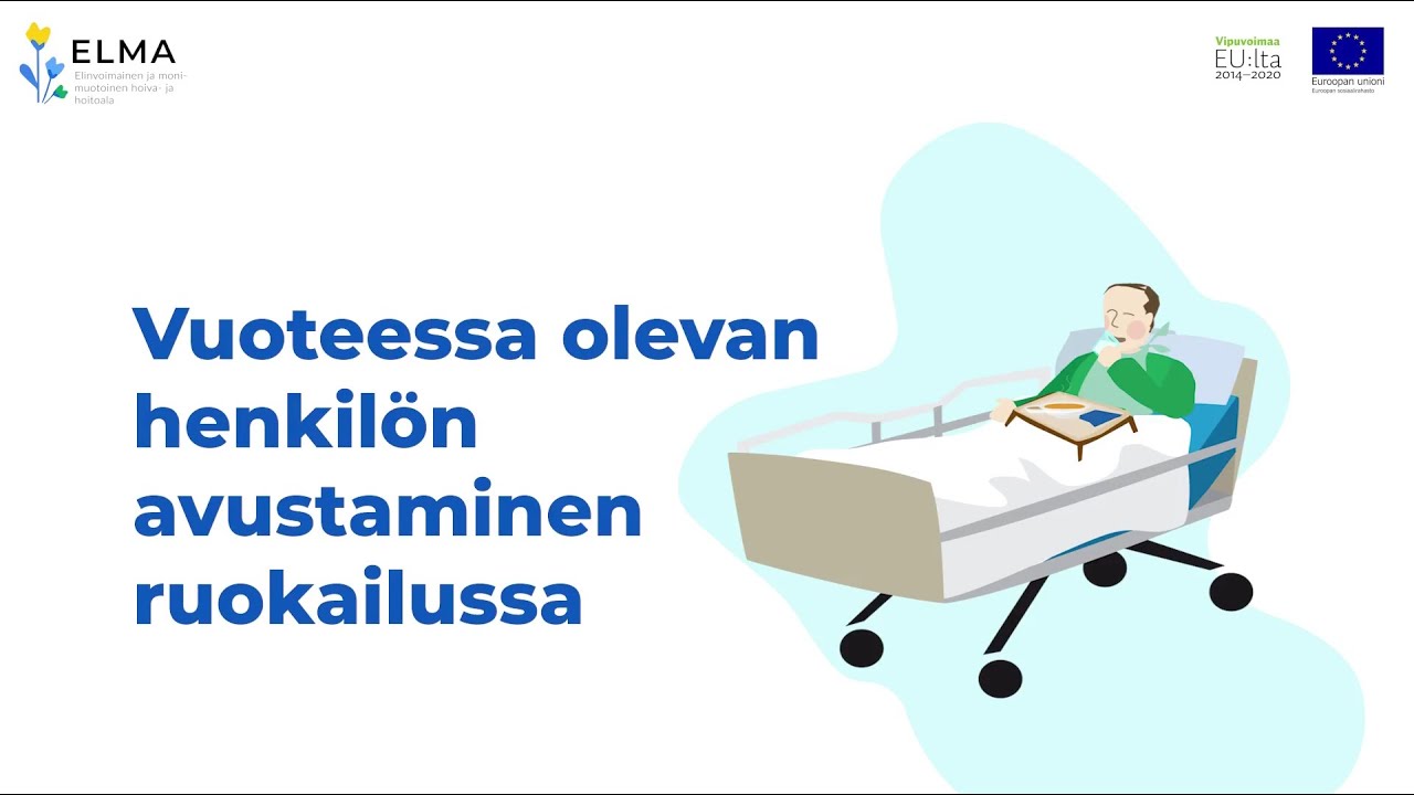 Vuoteessa olevan henkilön avustaminen ruokailussa
