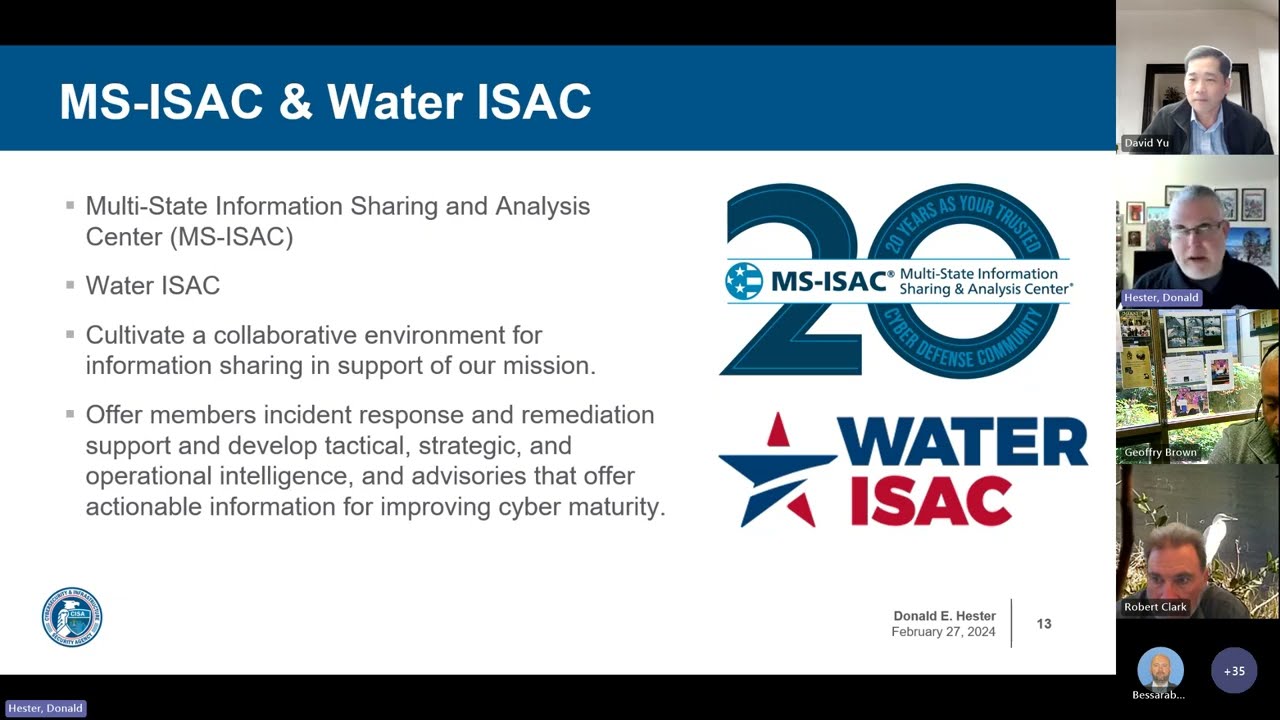 Working with CISA to Thwart Cyber Attacks - Water Leadership Group Webinar 1 - 2024