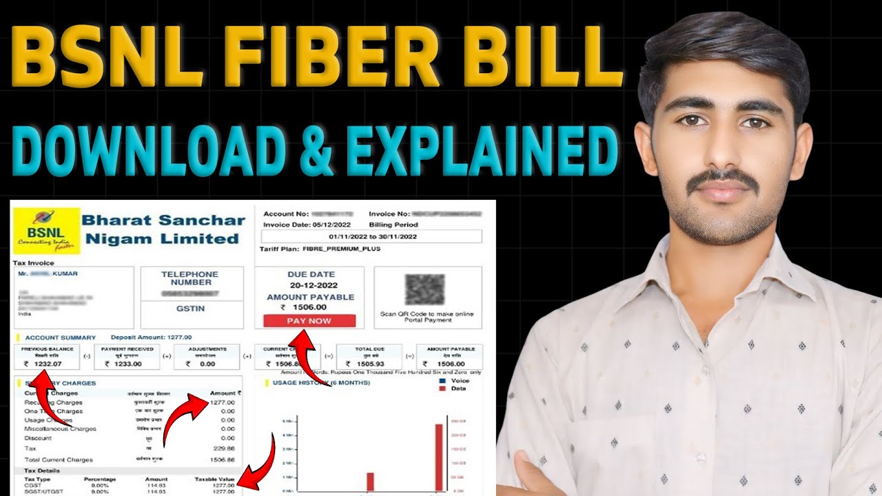 BSNL WiFi First Month Bill Explained | How to Download Bsnl ftth bill | bsnl fiber bill explained