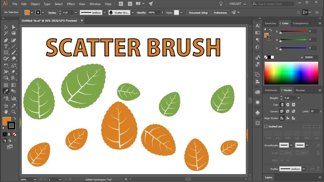 Как создать рассеивающую кисть «Листья» в Adobe Illustrator