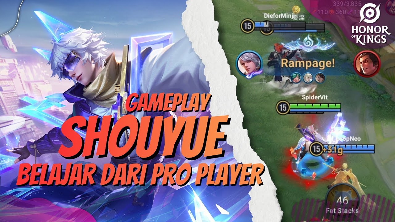 Gameplay Shoyue belajar dari PRO PLAYER - Honor Of Kings | HOK