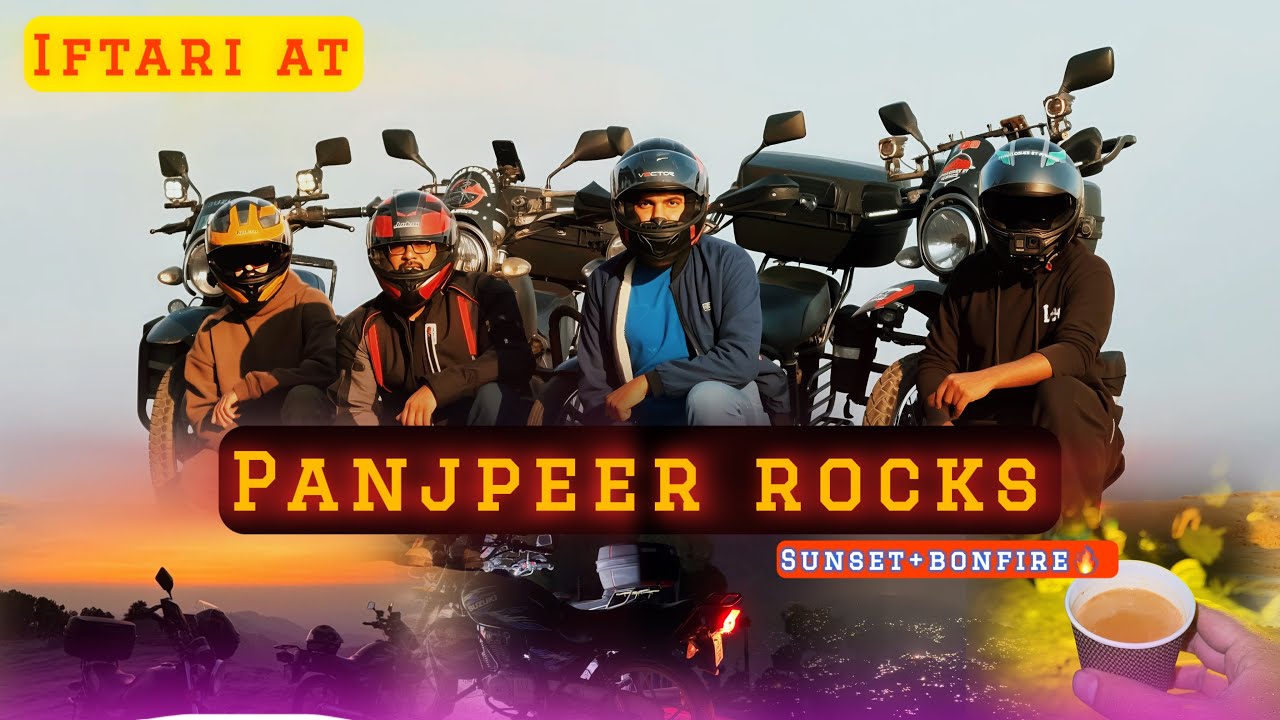 Group Bike Ride to Panjpeer Rocks | Iftari, Sunset View, Chai ☕️ & Bonfire 🔥 