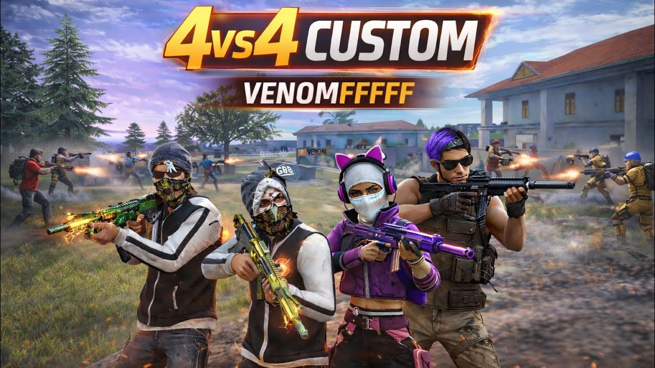 (4vs4 Custom challenge)￼ 😱😱😱😱😱😱#viralvideo 