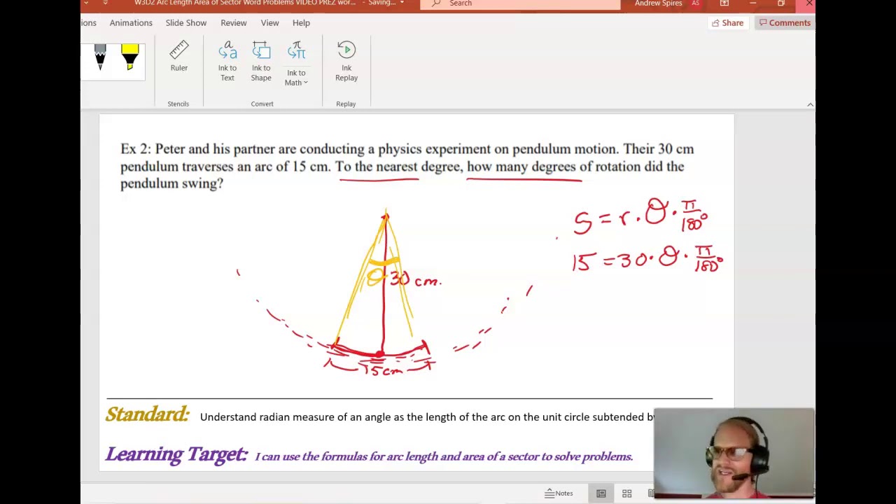 Arc Length Sector Area Word Problems