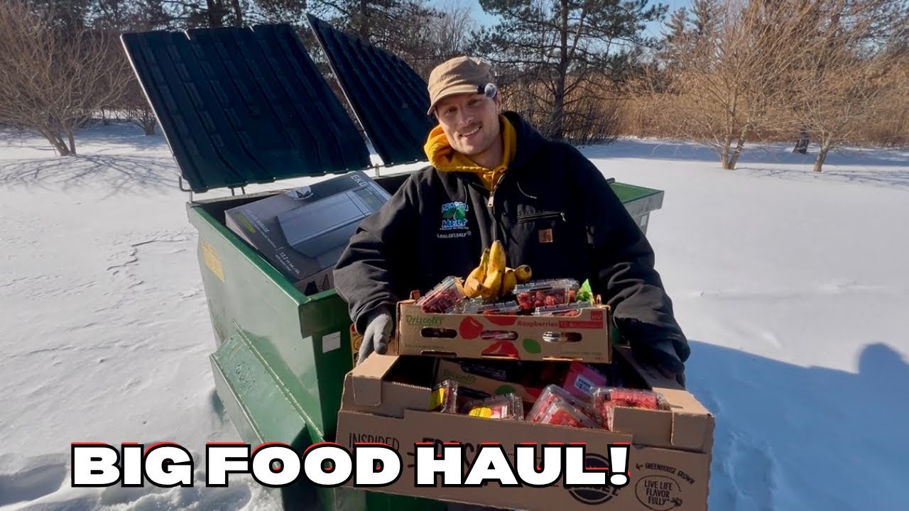 BIG Food Haul Found Dumpster Diving! Chips & Raspberries Overload!