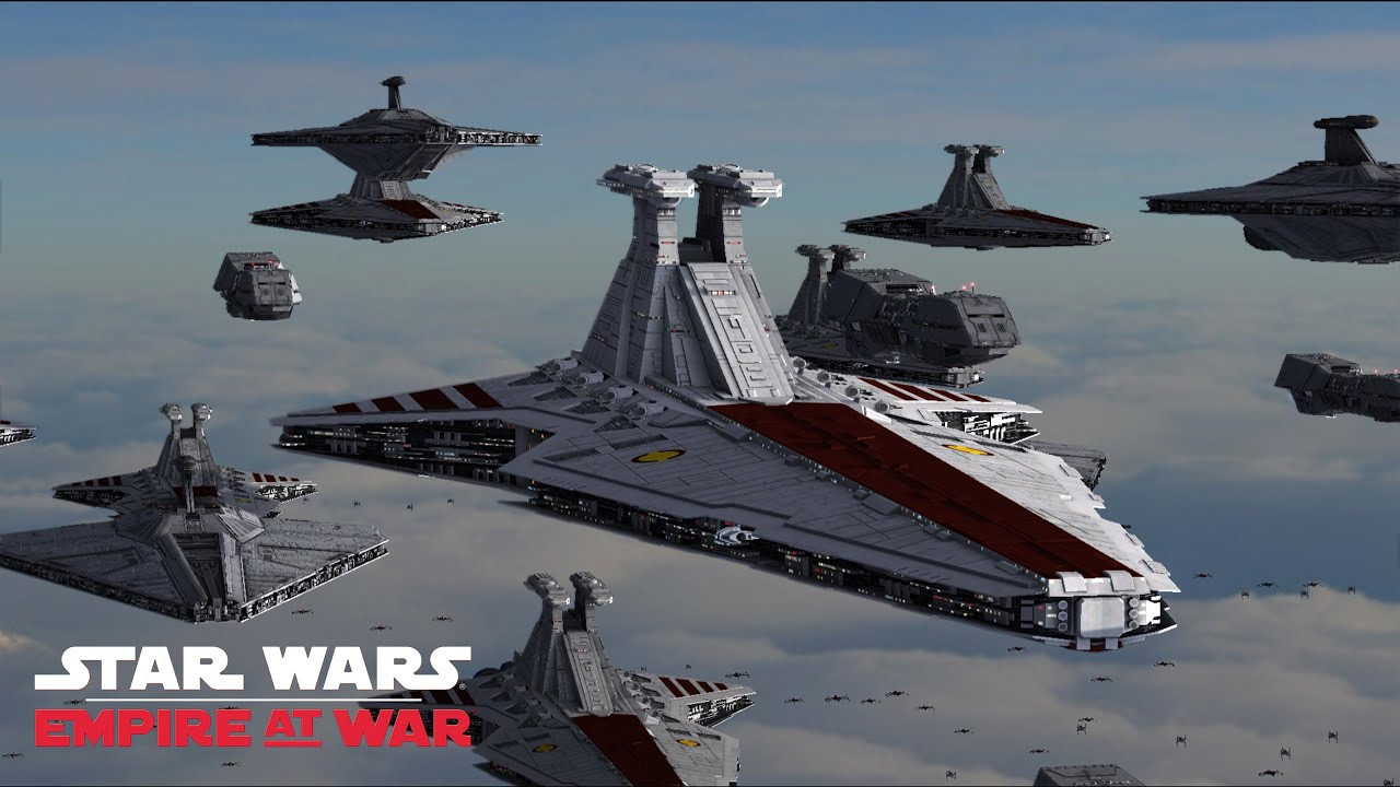 Republic fleet VS CIS Fleet - Star Wars Empire at War Remake 5.0