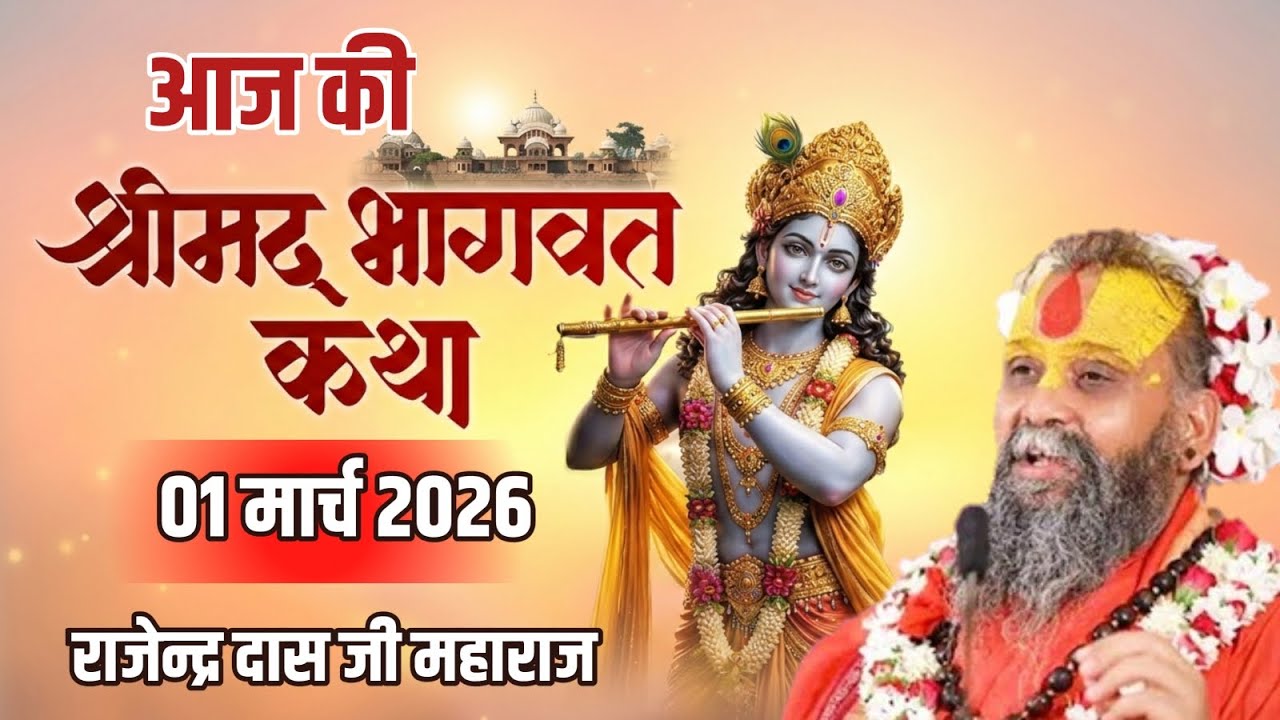आज की कथा 01 मार्च 26 | व्यर्थ का दिखावा करने वाले लोग जरूर सुनें ये कथा | rajendradas ji maharaj