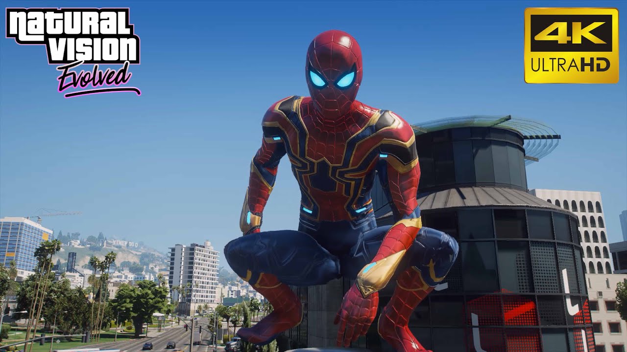 GTA 5 - Iron Spider- Man Ultra Realistic Graphic Gameplay (Natural Vision Evolved) 4K