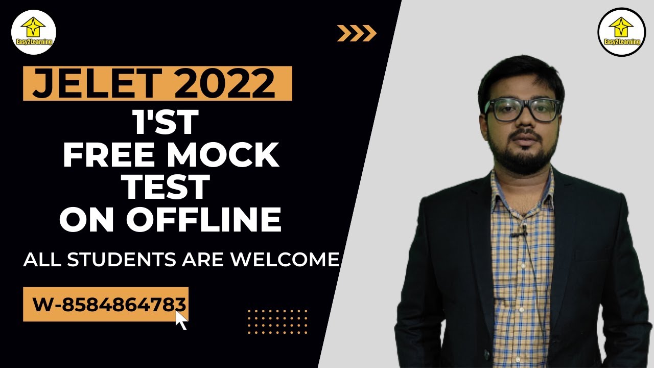 1st Free Offline Mock-Test for JELET 2022 | JELET 2022 MOCK TEST |