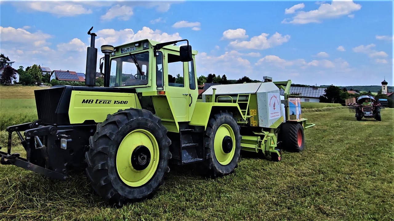 MB trac 1500 mit Claas ROLLANT 255 Roto Cut & Massey 135 bei Heuernte!