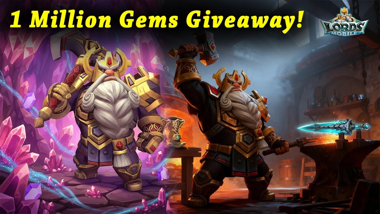 1,000,000 Million Gems Giveaway November 2025 - Lords Mobile 