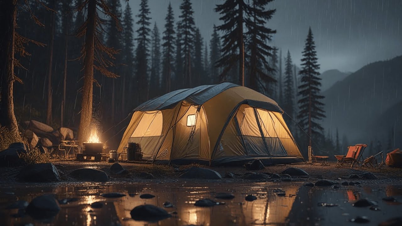 HEAVY RAIN While Camping for Calming DEEP Sleep | Cure Insomnia, Relax Anxiety