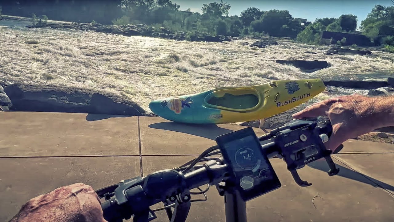 Ebike ride downtown Columbus, GA, Bibb City, north riverwalk and the Chattahoochee.  Vitilan i7 Pro