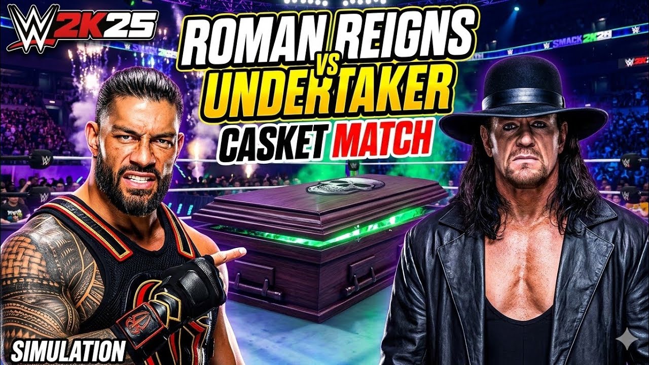 WWE 2K25 Roman Reigns Vs Undertaker Casket Match 