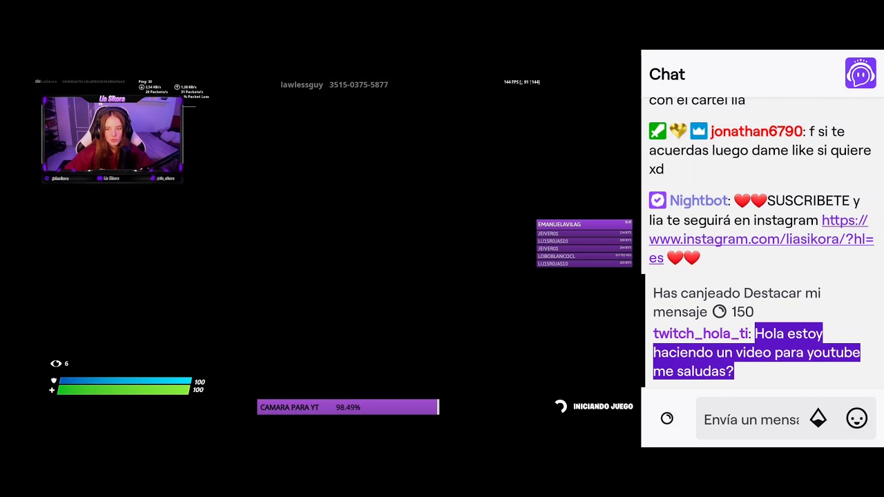 LIA SIKORA ME SALUDA EN DIRECTO [Twitch] [hola_ti]
