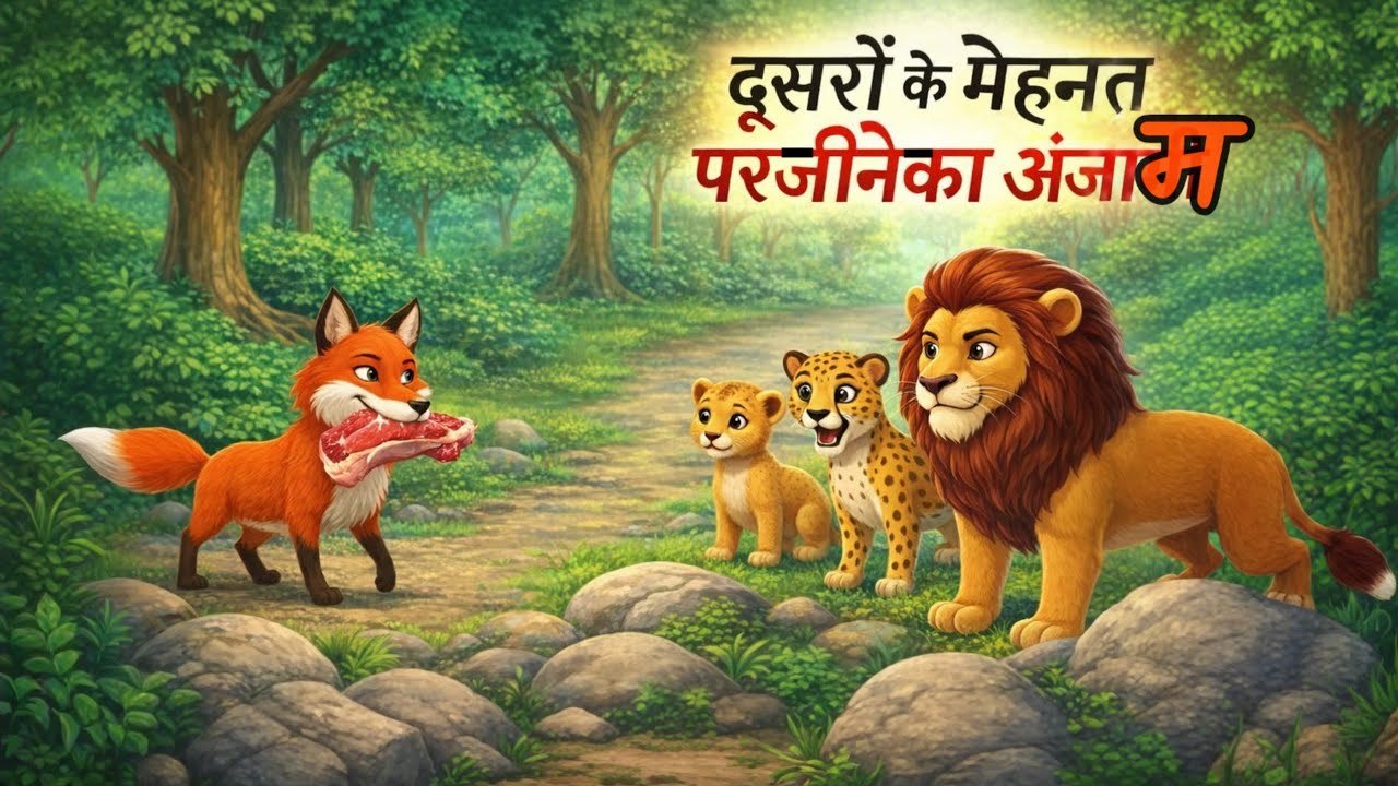 दूसरों की मेहनत पर जीने का अंजाम | भैरव तेंदुआ की सच्चाई | Hindi Cartoon Story