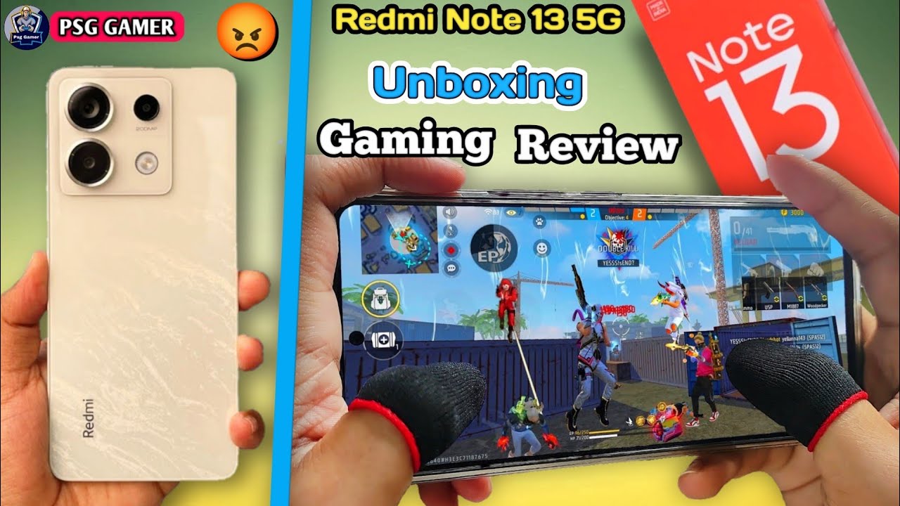 Redmi Note 13 5G Free Fire Gameplay + Heating + Battery Drain Test || Redmi Note 13 5G Free Fire..