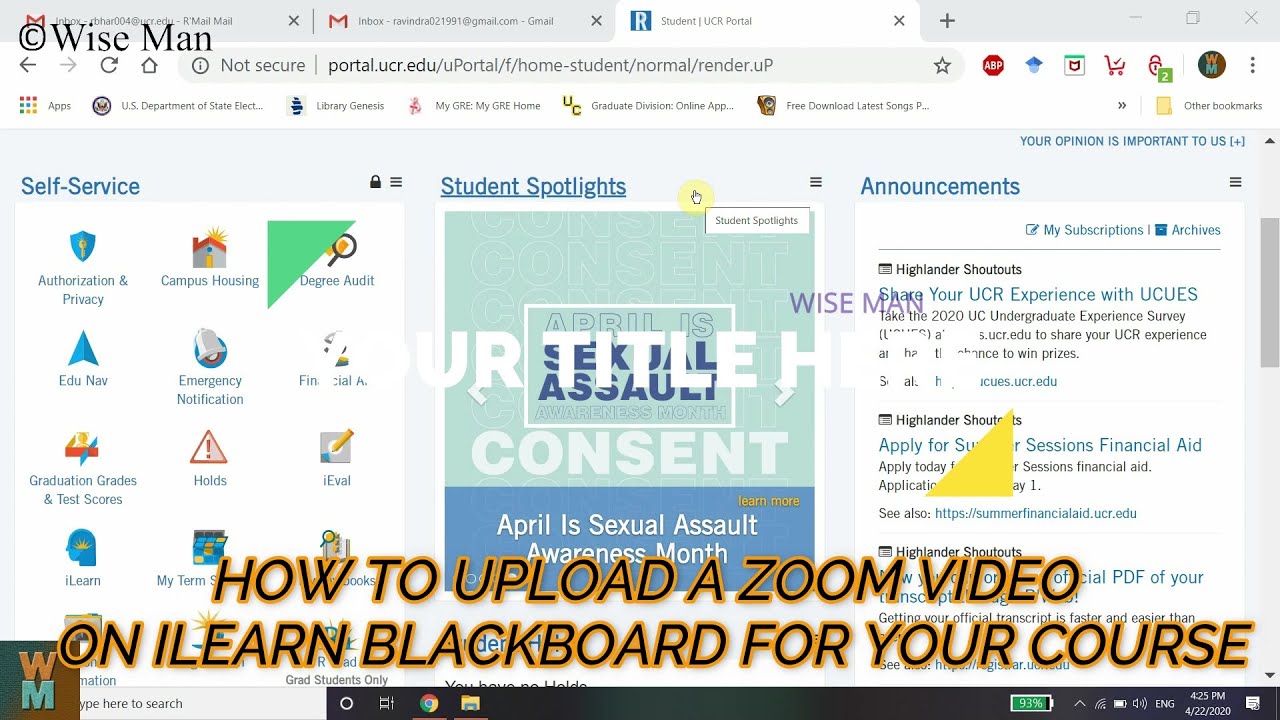 HOW TO UPLOAD A ZOOM VIDEO ON ILEARN BLACKBOARD FOR YOUR COURSE