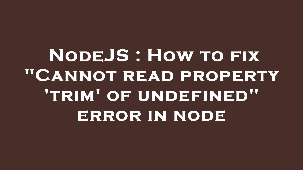 NodeJS : How to fix 