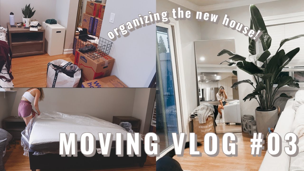 MOVING VLOG #03: moving stuff into our new place, first night at the house + organizing my closet!
