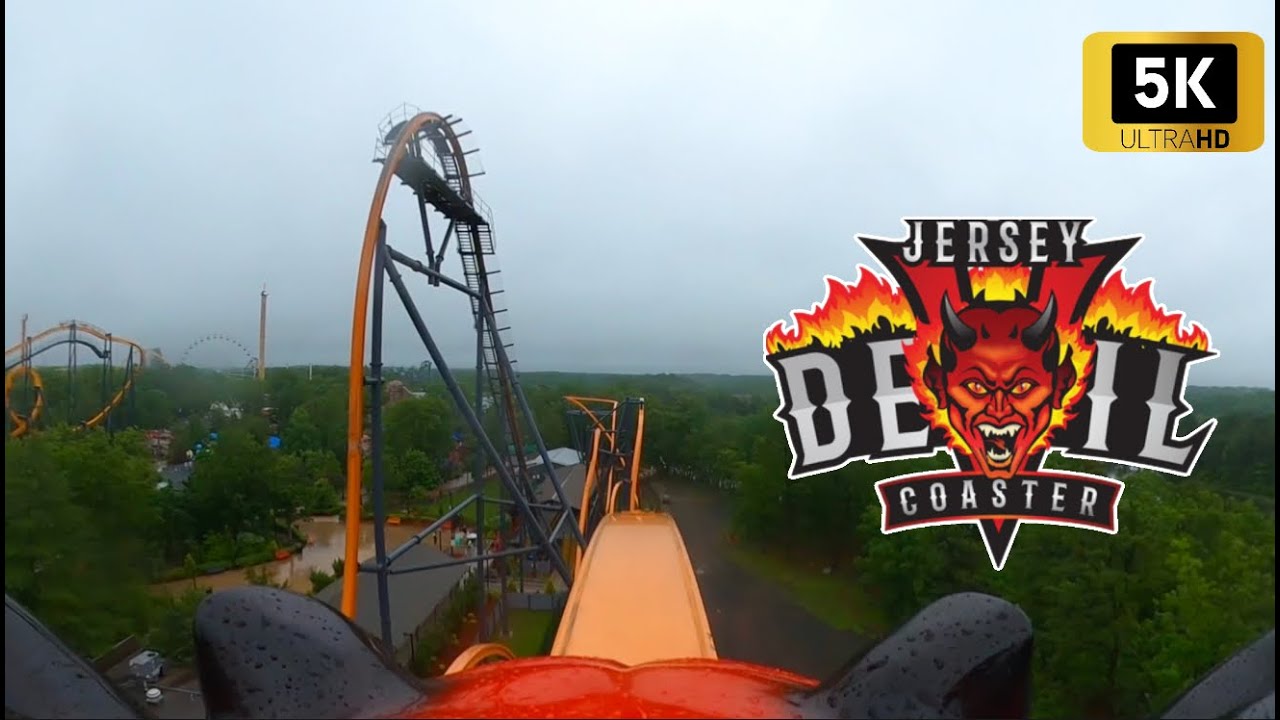 Jersey Devil Front Row RAIN RIDE [5K] Six Flags Great Adventure