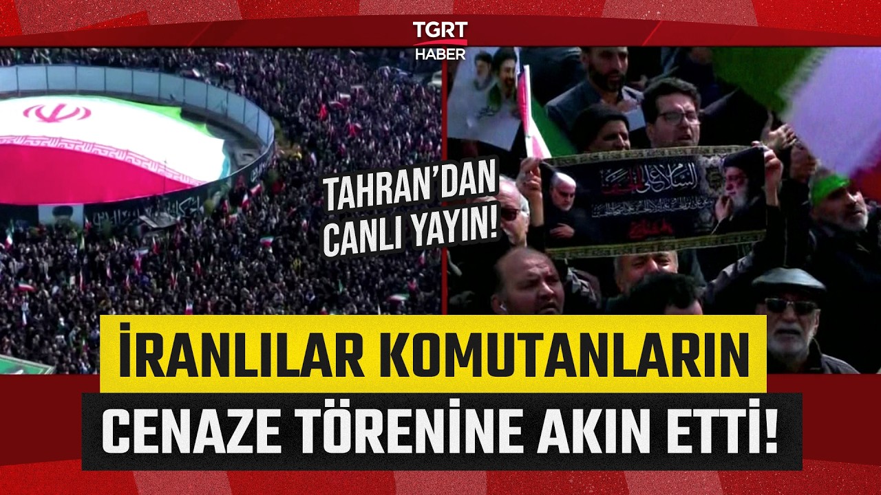 Tahran Sokaklarında Canlı Yayın! On Binler Ölen Komutanların Cenaze Töreni için Meydanlarda Toplandı