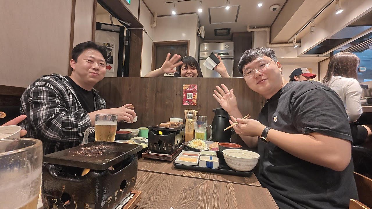 [무편집] 시부야 맛집 규카츠 먹방 (규카츠 모토무라 하라주쿠점 牛かつもと村 原宿店)