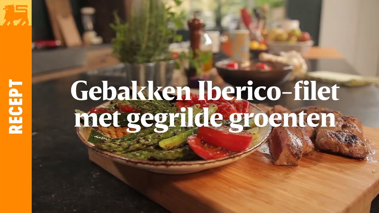 Gebakken Iberico-filet met gegrilde groenten