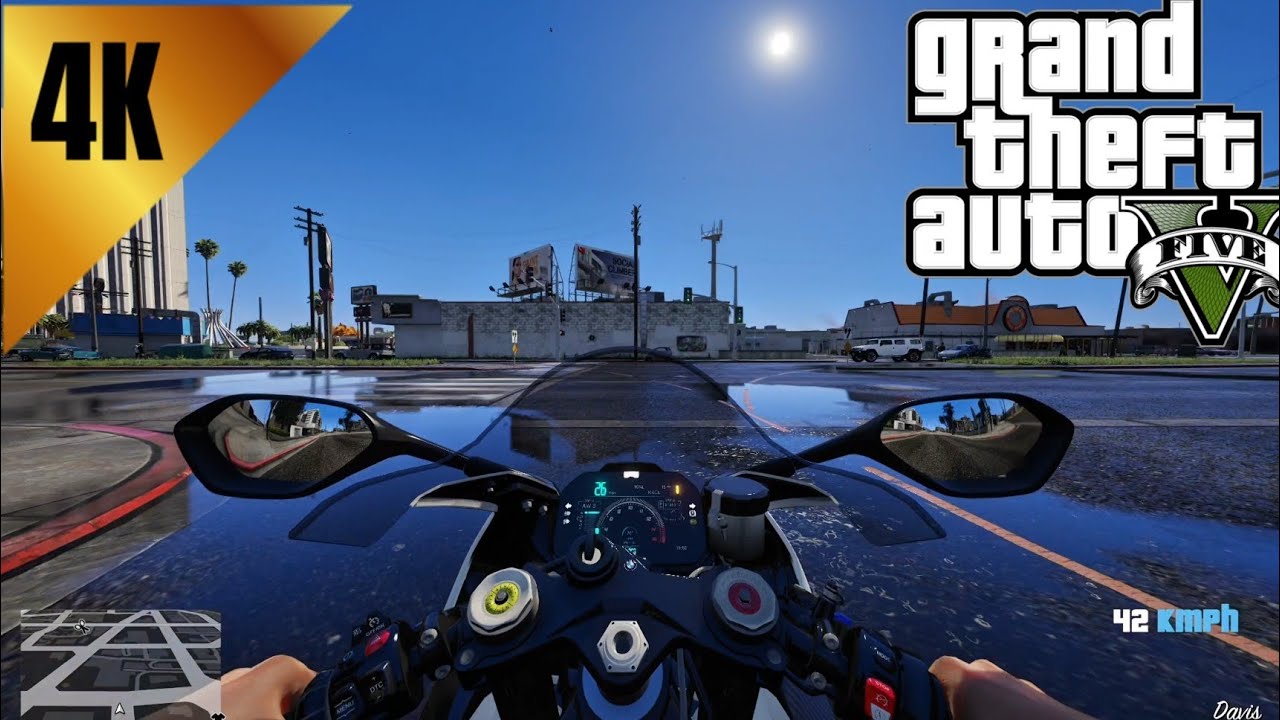 GTA V NATURAL VISION ENHANCED GAMEPLAY BMW S1000 RR  Bike Riding 