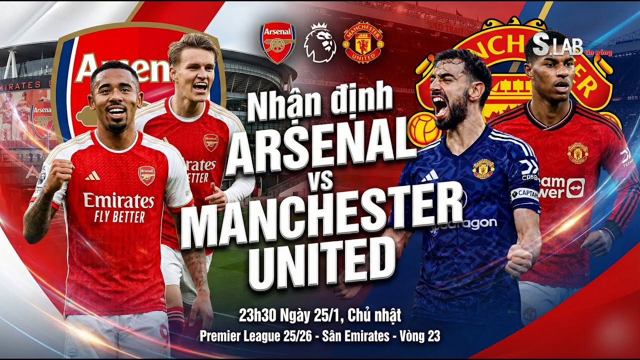 Arsenal vs Manchester United (23h30, 25/01/2026. Nhận định soi kèo): Đại chiến tại Emirates