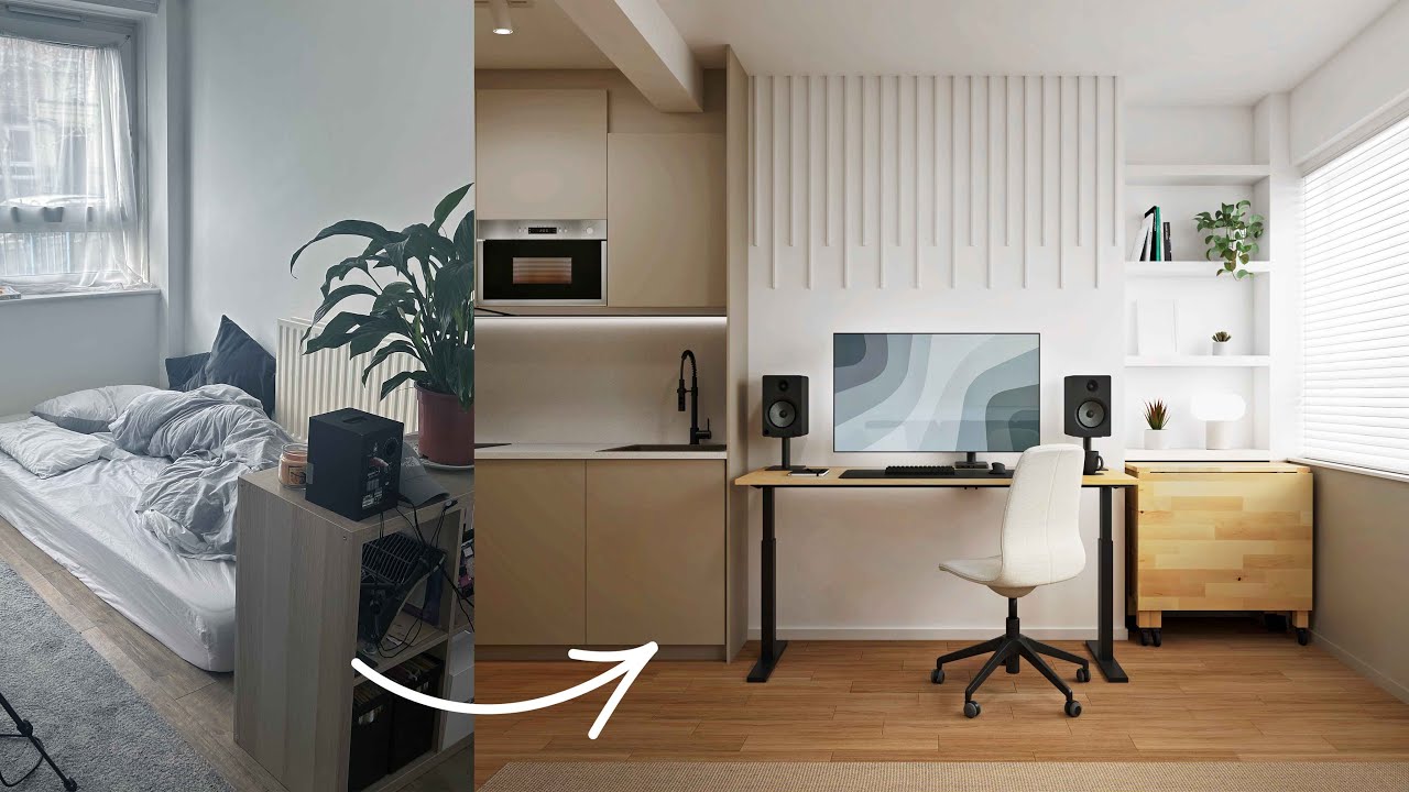 ARCHITECT REDESIGNS - A Tiny London Studio Apartment for an Aspiring Entrepreneur - 28.1sqm/303sqft