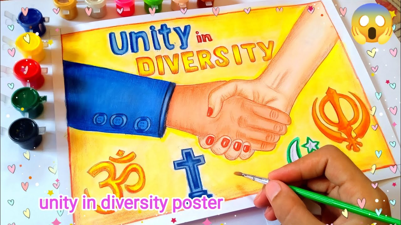 🇮🇳(Unity in diversity)😍{ एकता में अनेकता }🇮🇳|| easy drawing || full video.